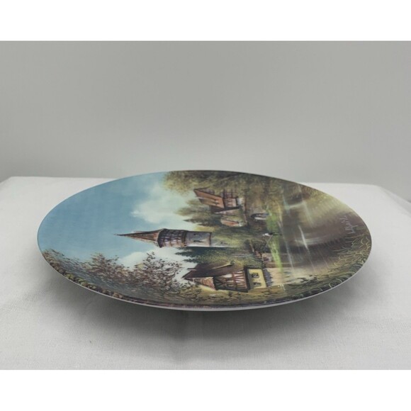 At The Water Tower Collector Plate COA and Box 1992 Helmut Glossl Artist Germany - Picture 10 of 14